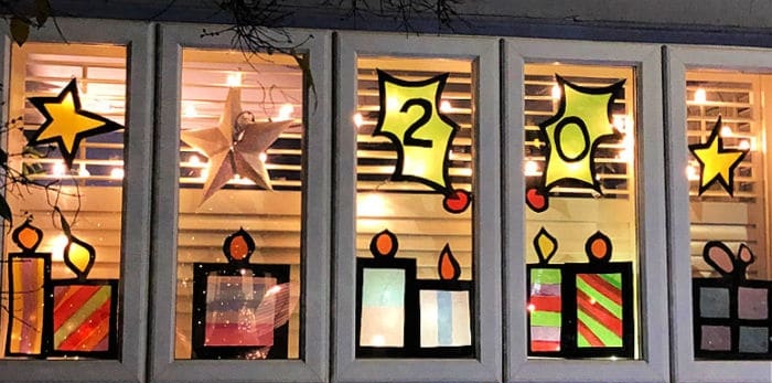 Advent window candles